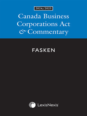 cover image of Canada Business Corporations Act & Commentary